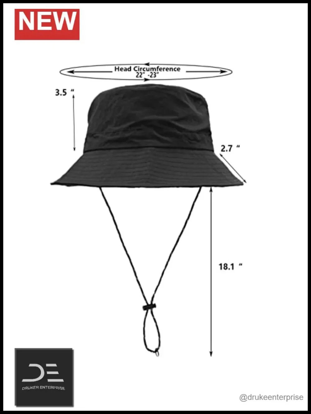 Waterproof Bucket Rain Hat with Chin Strap Quick Dry Packable Boonie Sun Hat